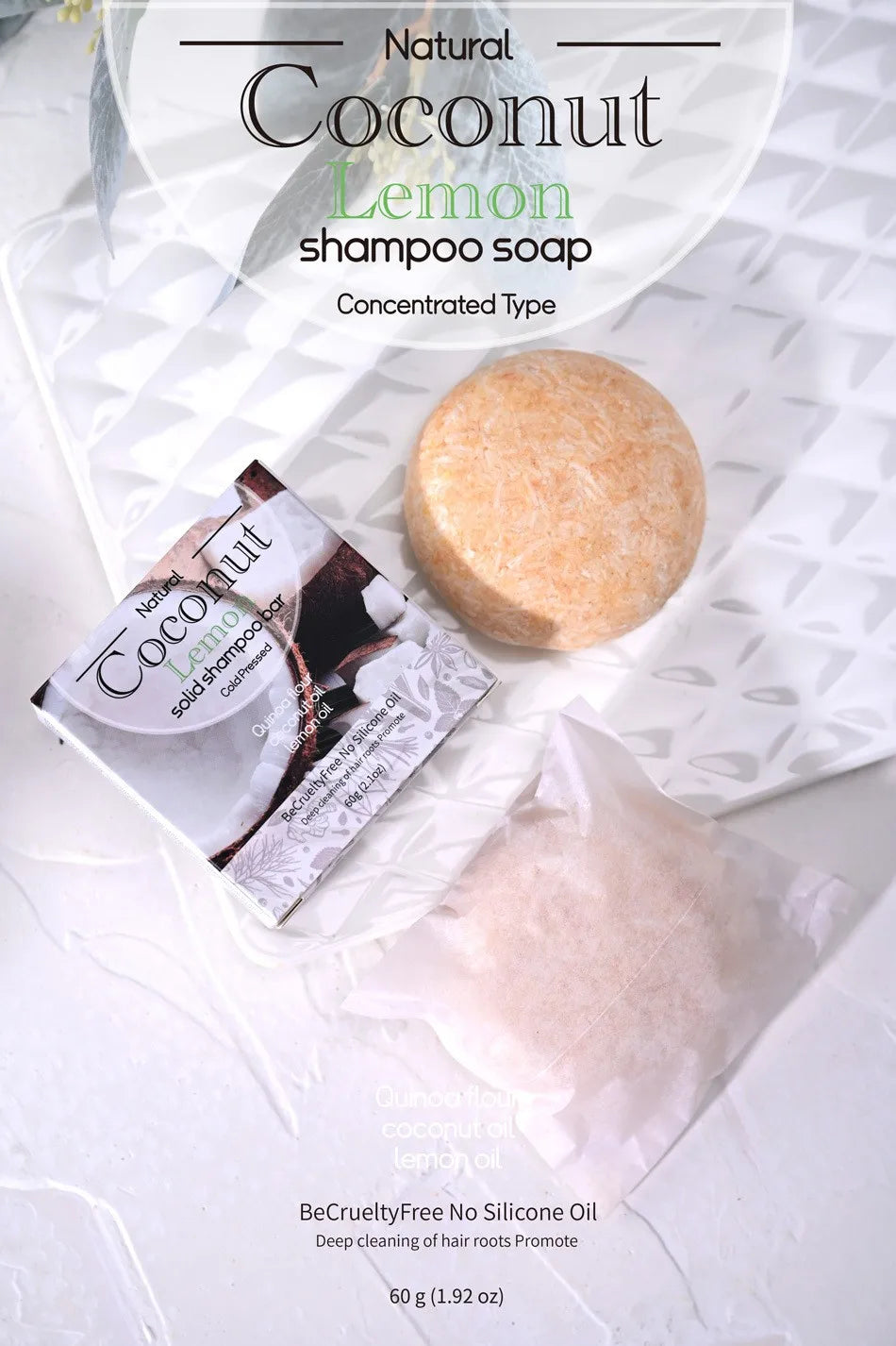 Coconut Essential Oil Solid Shampoo Bar