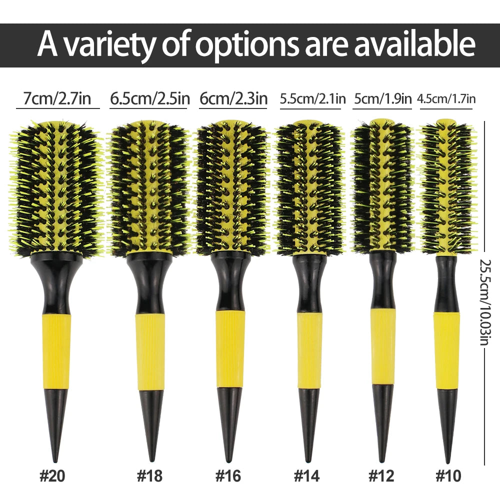 Volumizing Roller Brush with Boar Nylon Bristles