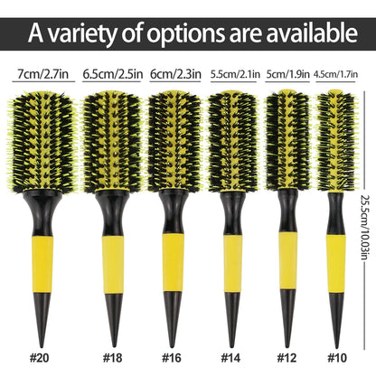 Volumizing Roller Brush with Boar Nylon Bristles