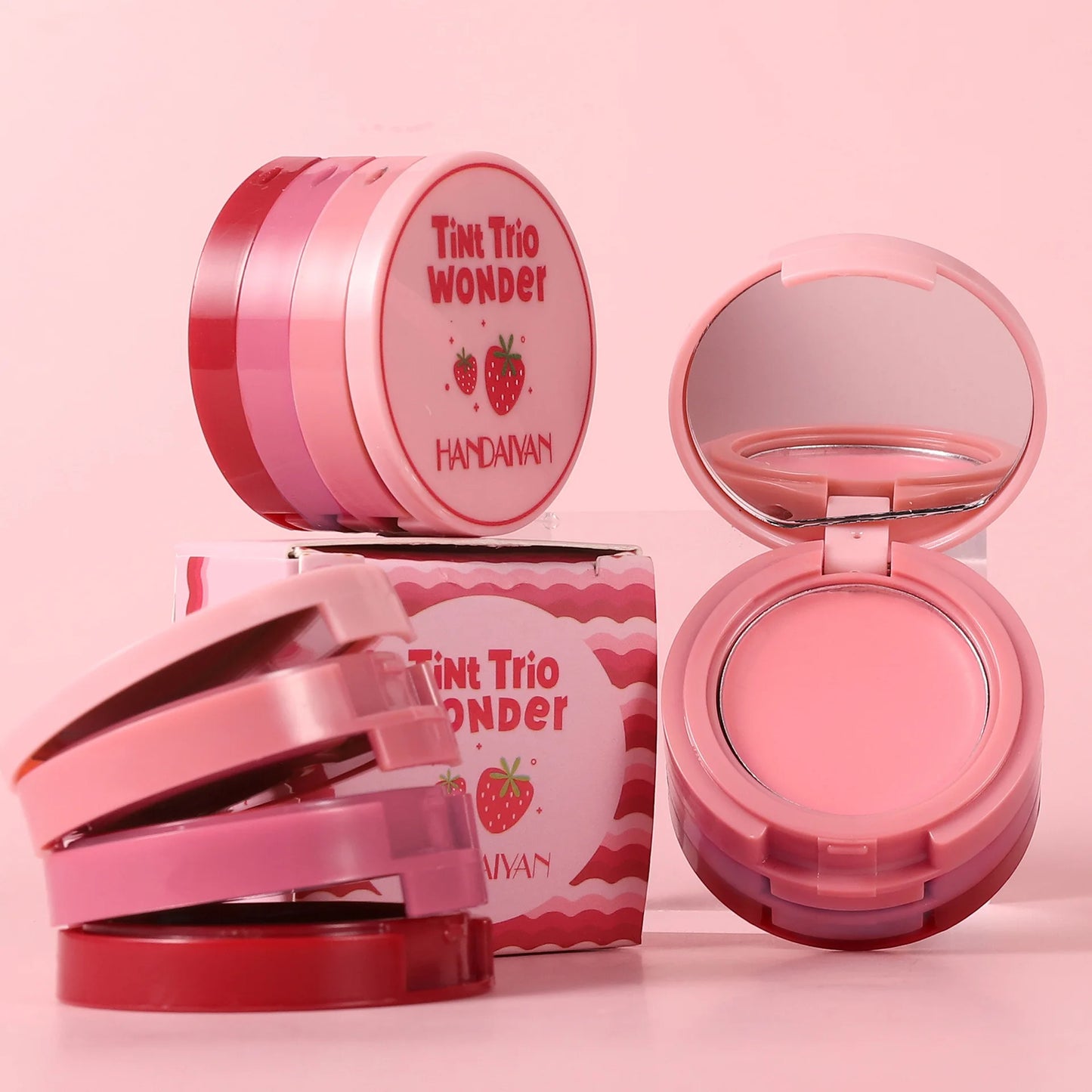 Three-Color Matte Blush and 3-in-1 Eyeshadow Lip Mousse Palette