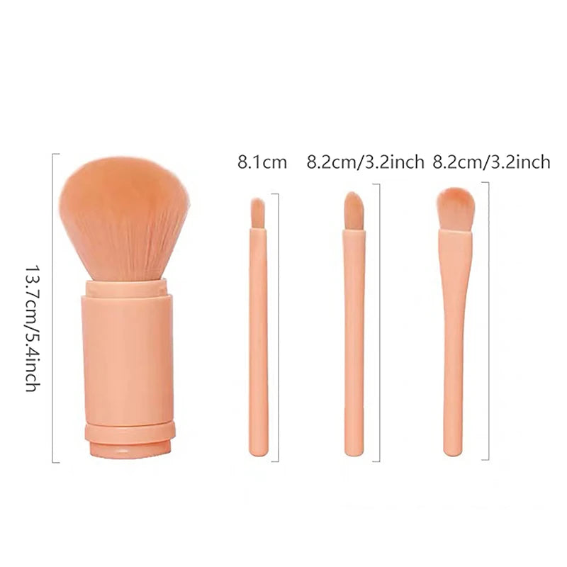 4-in-1 Telescopic Travel Makeup Brush Set
