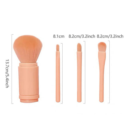 4-in-1 Telescopic Travel Makeup Brush Set