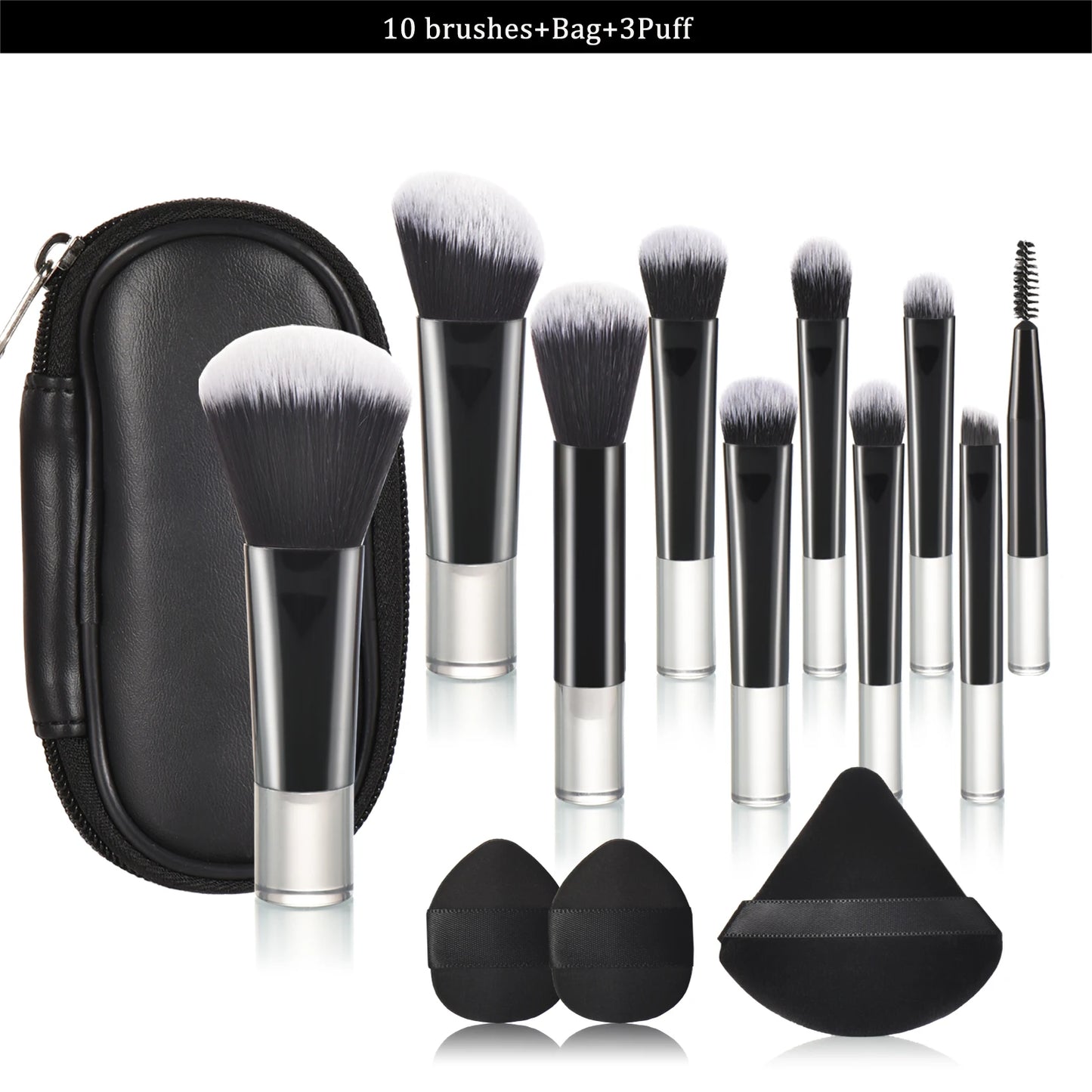 Mini Travel Makeup Brush and Puff Set