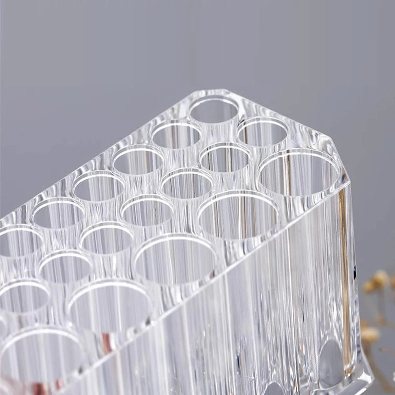 26-Hole Acrylic Makeup Brush and Lipstick Organizer