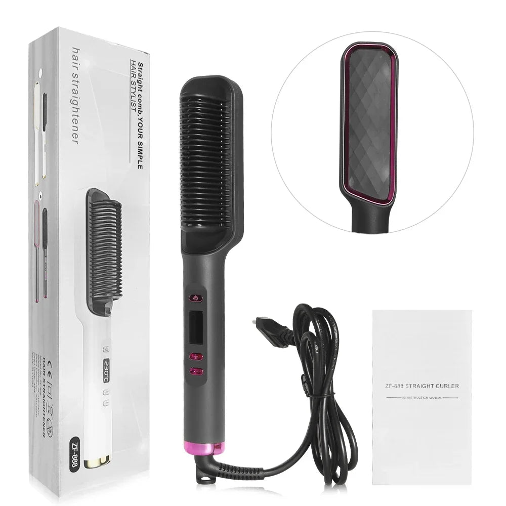 Multifunction Electric Hot Comb Straightening Brush