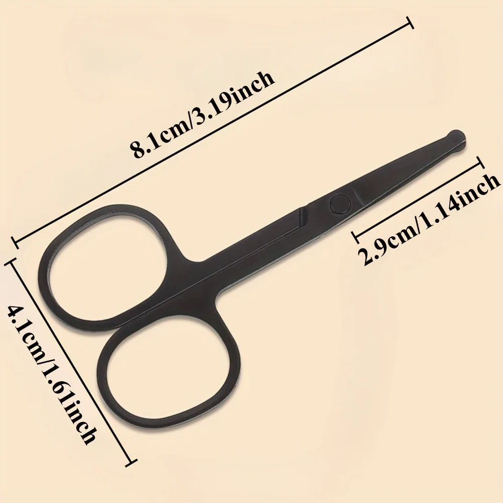Safe Round-Head Stainless Steel Nose Hair Scissors