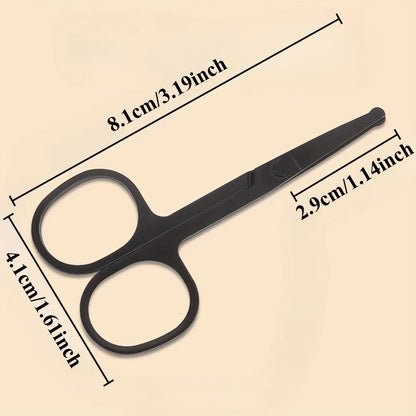Safe Round-Head Stainless Steel Nose Hair Scissors