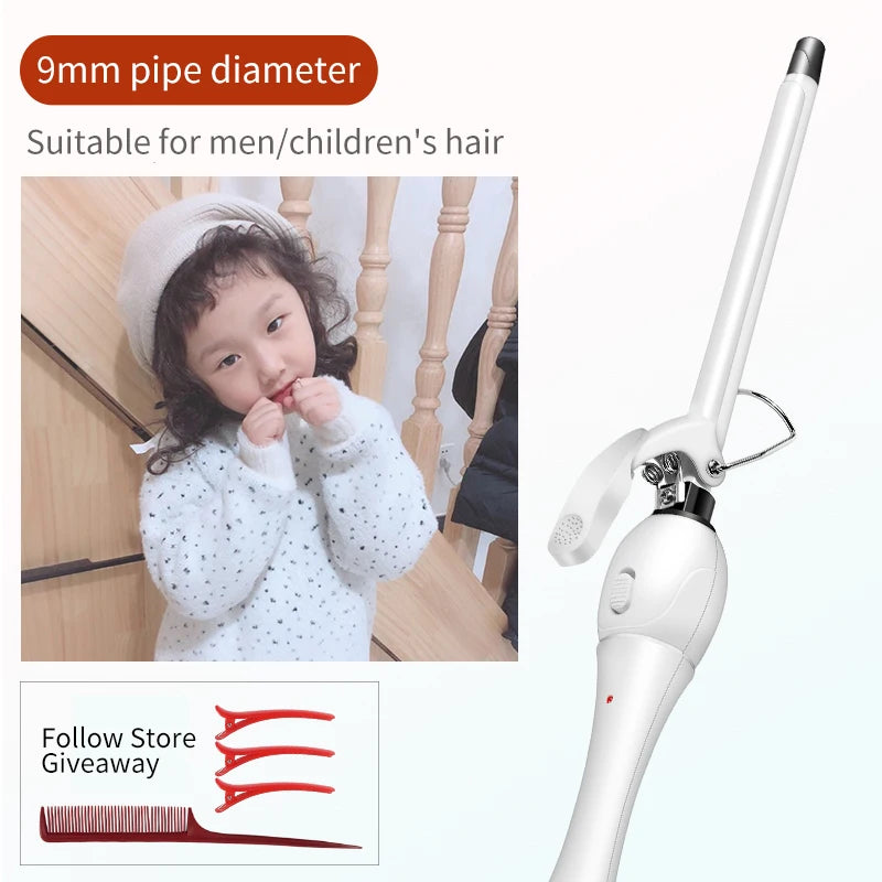 Professional 9mm Ceramic Curling Wand