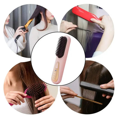 High-Heat Hair Straightening Brush Comb