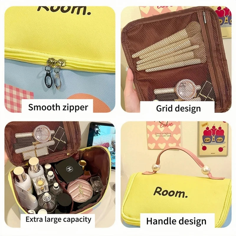 Large-Capacity House-Shaped Travel Cosmetic Bag