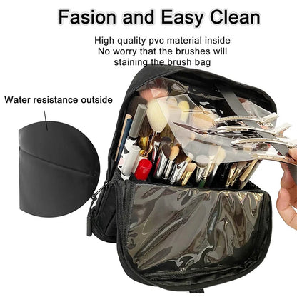 Stand-Up Makeup Brush Storage Bag