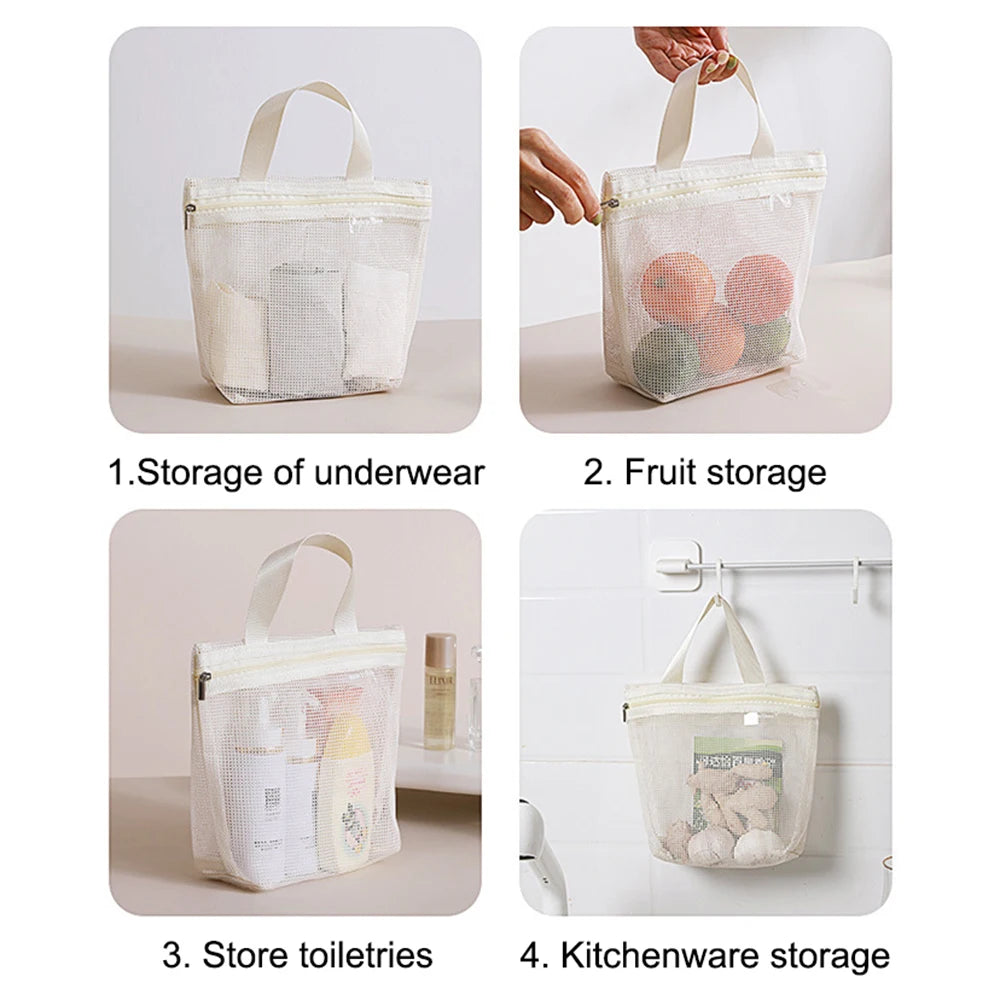 Portable Mesh Toiletry Makeup Bag