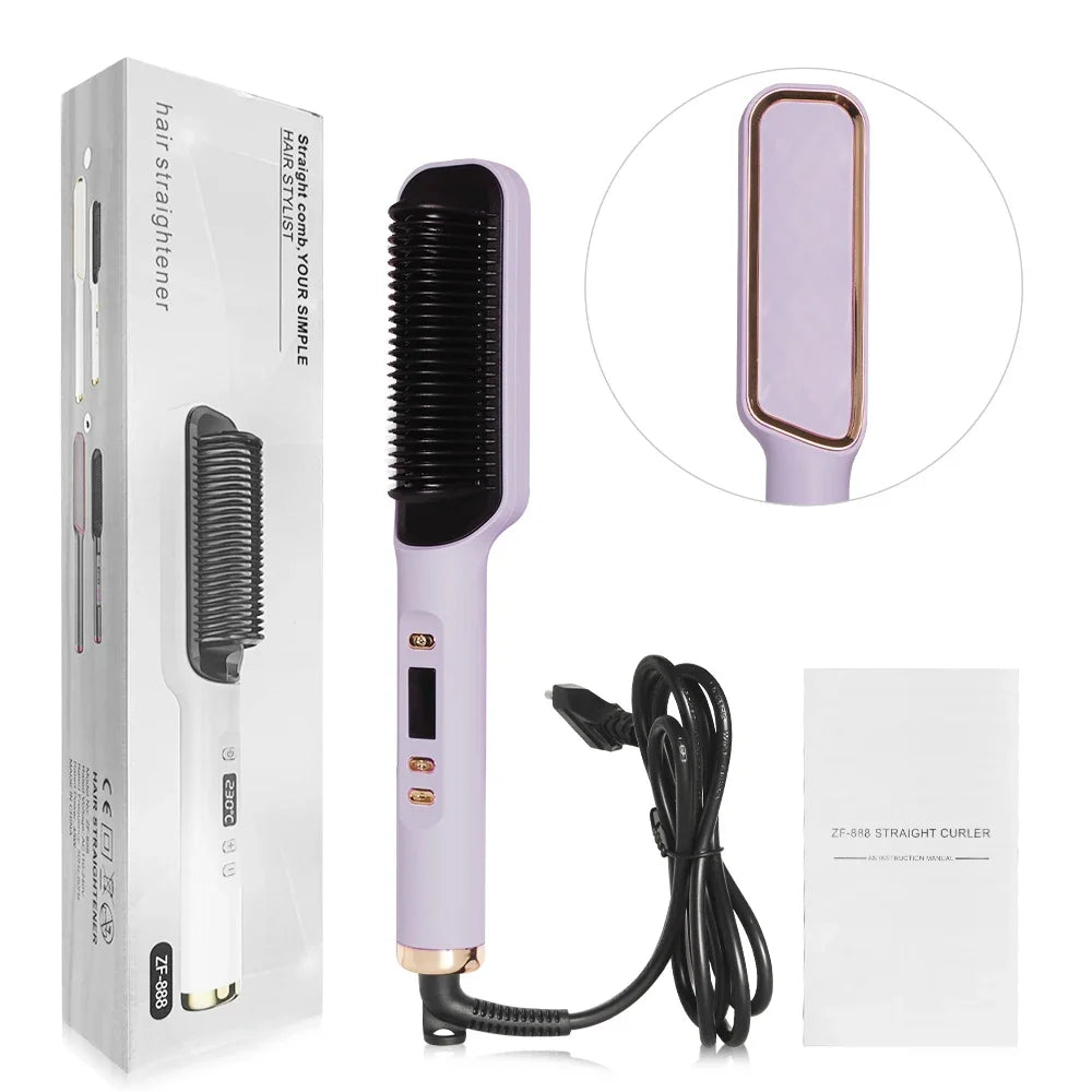 Multifunction Electric Hot Comb Straightening Brush