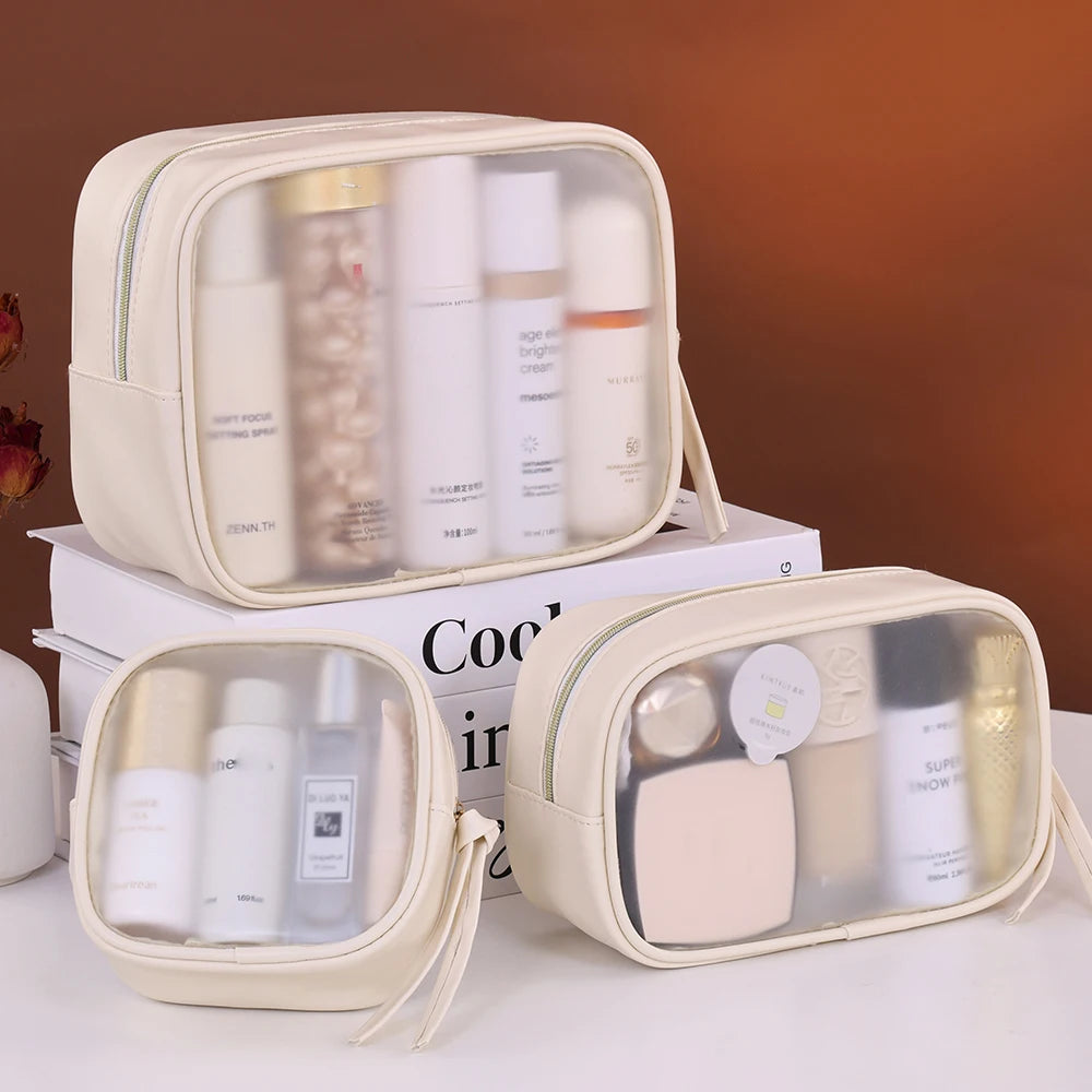 Large-Capacity Semi-Transparent Makeup Bag