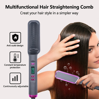 Electric Hot Comb Straightening Brush