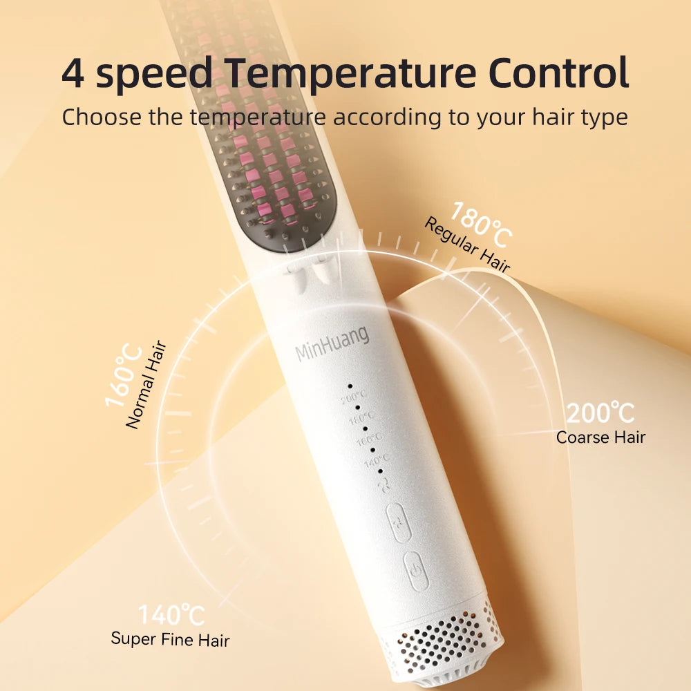 Electric Hot Comb Straightening Brush