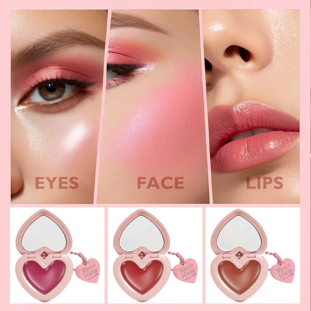 Three-Color Heart Blush Stick