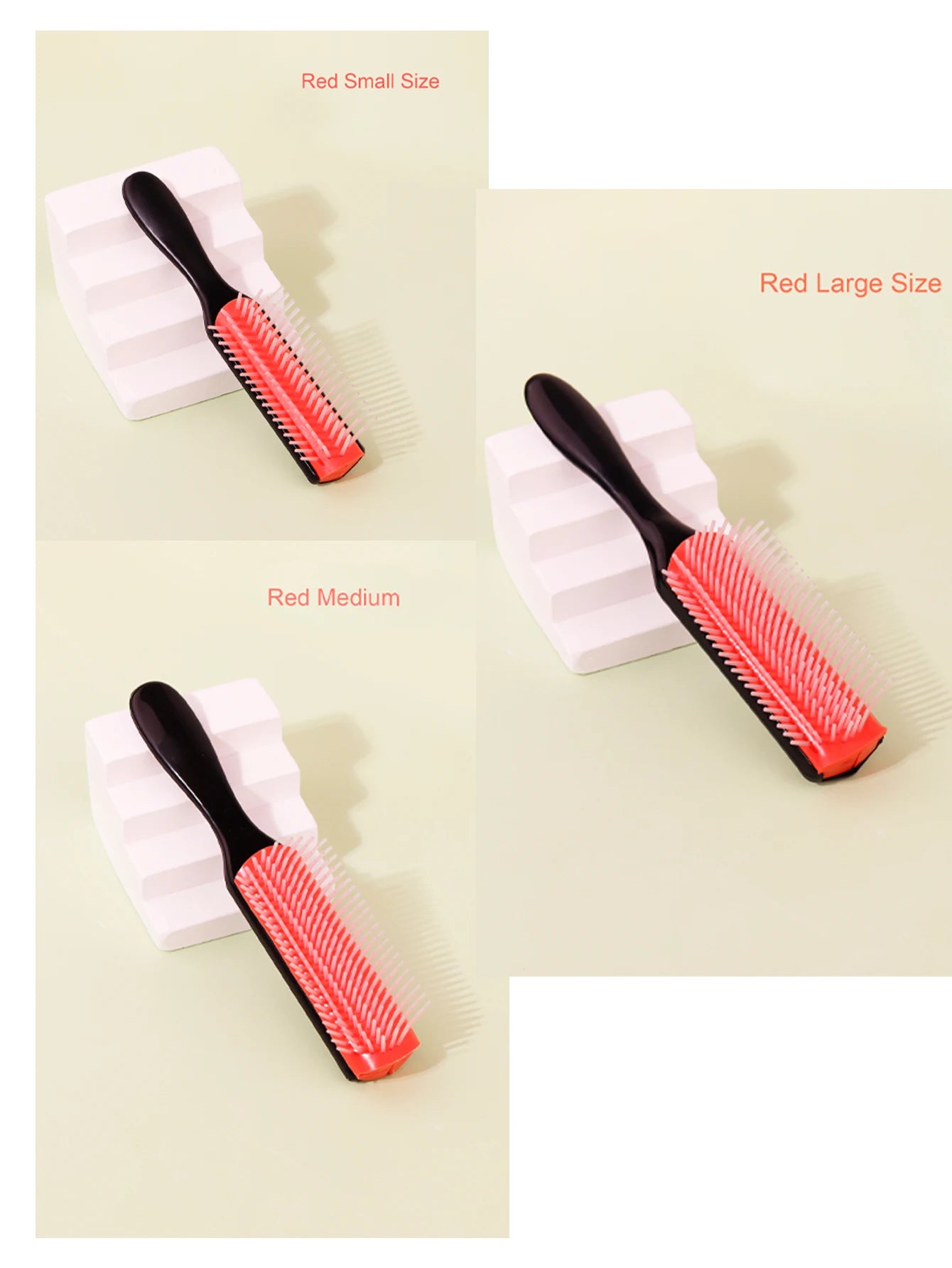 Detachable 9-Row Curly Hair Brush for Wet Detangling Massage
