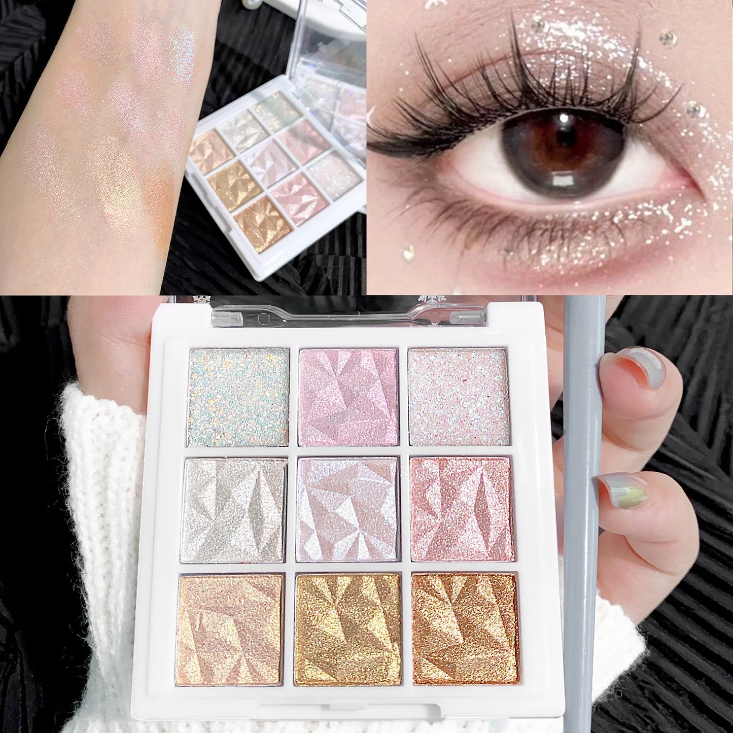 Christmas Snowflake Nine-Color Shimmer Eyeshadow Palette