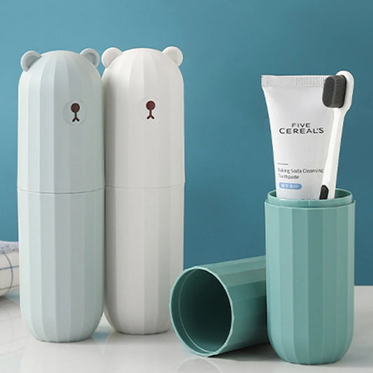 Cute Little Bear Travel Toothbrush Cup