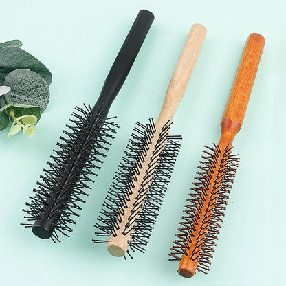 Wooden Handle Circular Nylon Brush for Curling, Volume, and Styling