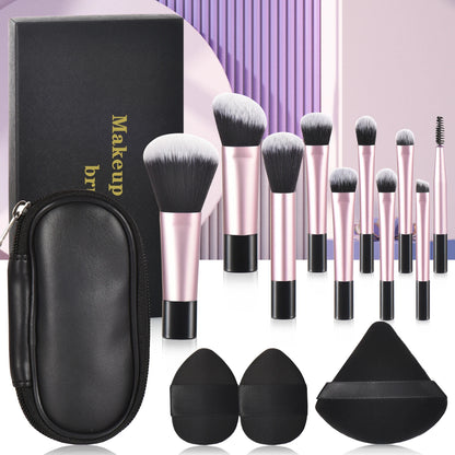 Mini Travel Makeup Brush and Puff Set