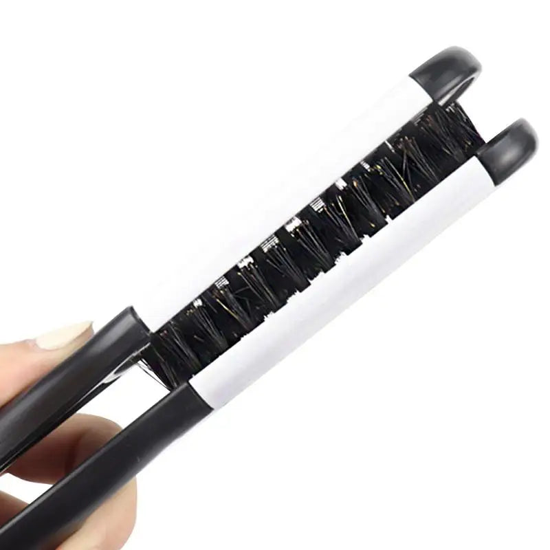 Boar Bristle Hair Straightening Clamp Comb