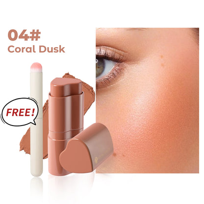 Six-Color Matte Heart Blush 3-in-1 Stick