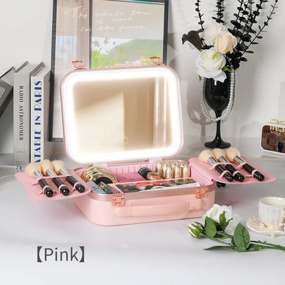 Rechargeable Large-Capacity Cosmetic Travel Train Case