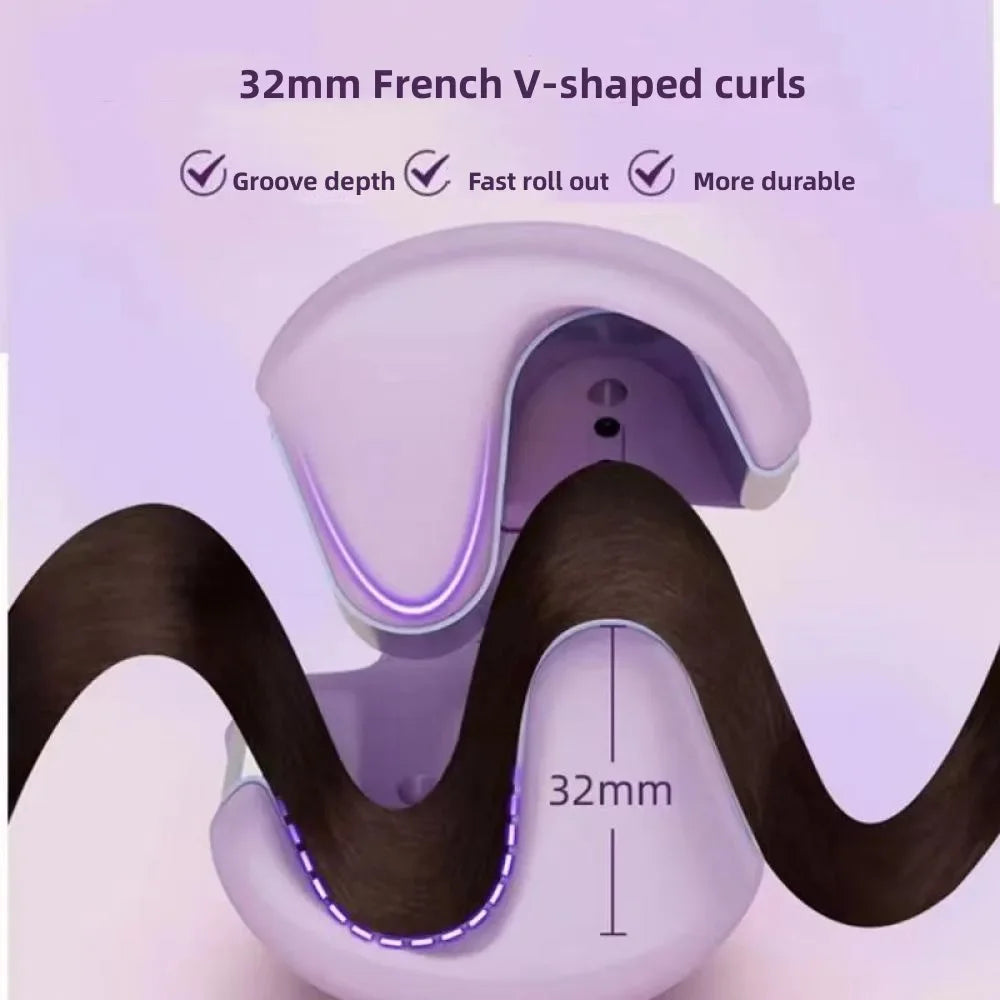 32mm Deep Wave Hair Curler with Adjustable Temperature