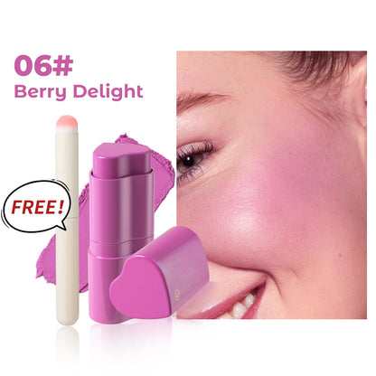 Six-Color Matte Heart Blush 3-in-1 Stick
