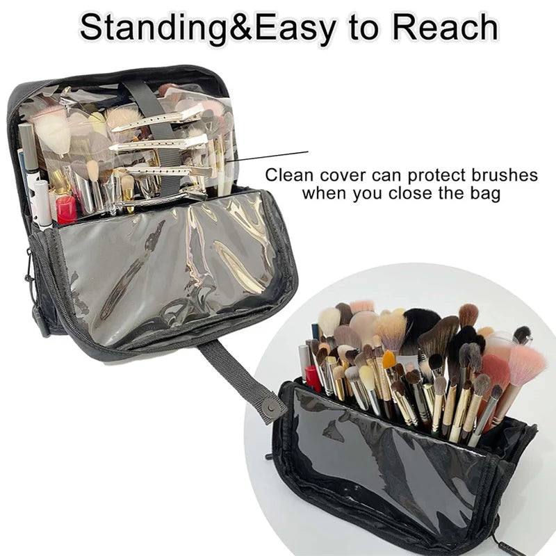 Stand-Up Makeup Brush Storage Bag