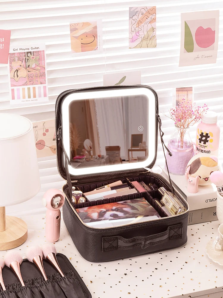 Portable Waterproof Makeup Train Case