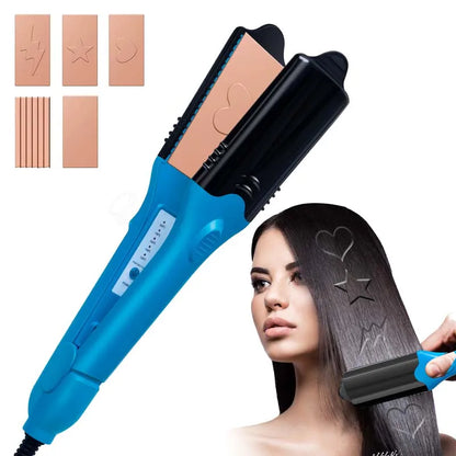 Ceramic Festival Hair Straightener and 3D Curling Iron Duo