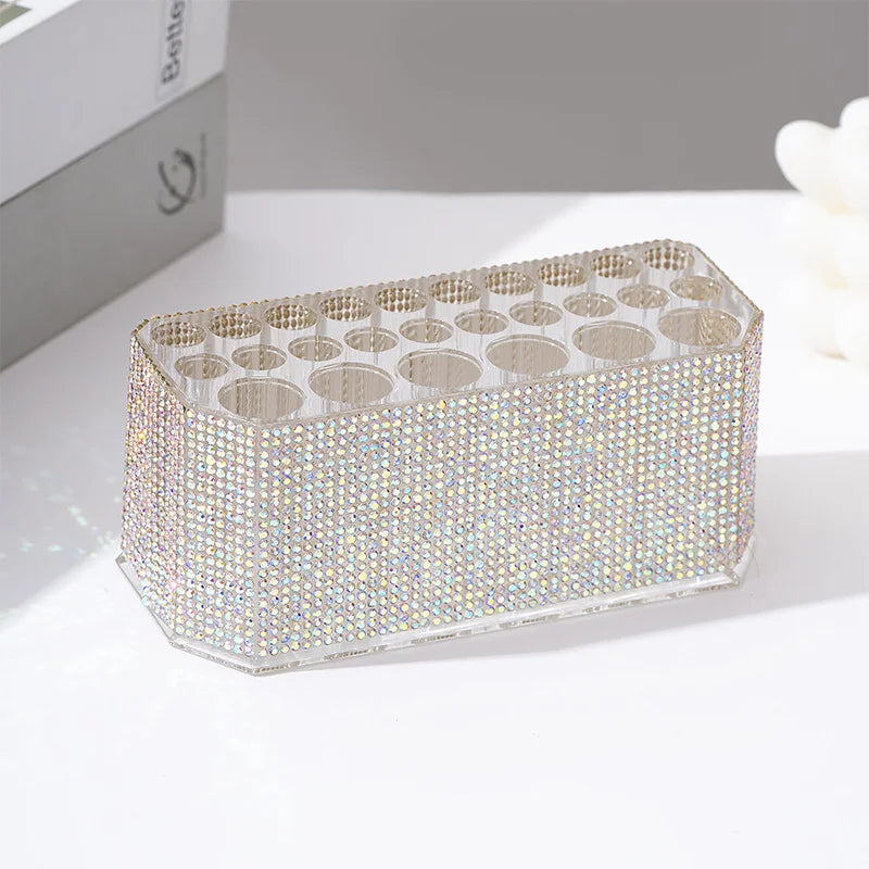 26-Hole Acrylic Nail Brush Organizer Stand