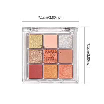 Nine-Color Matte and Glitter Eyeshadow Palette