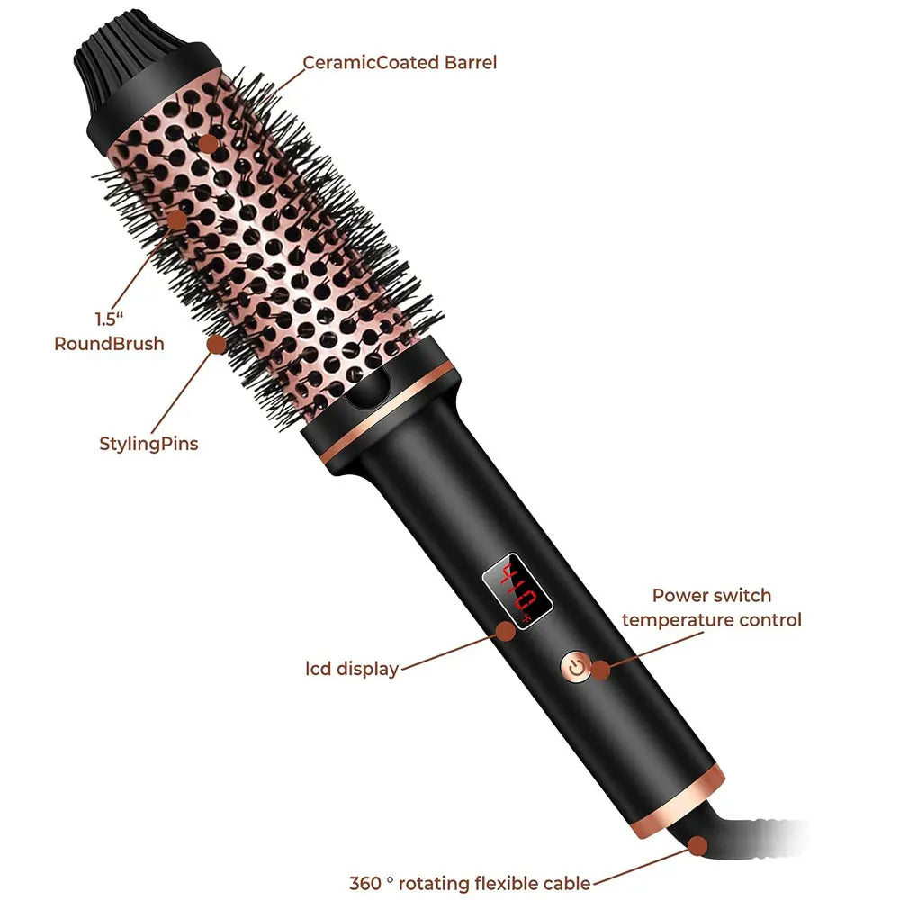 Ceramic Ionic Heated Curling Brush Volumizer