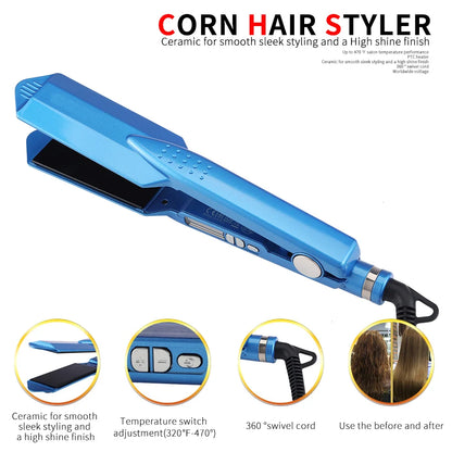 Professional 1¼" Nano Titanium Hair Straightener and Curler 450°F Styler