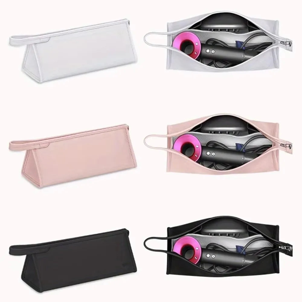 Portable PU Leather Hair Dryer Storage Bag