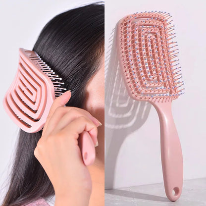 Elastic Hollow Hair Brush