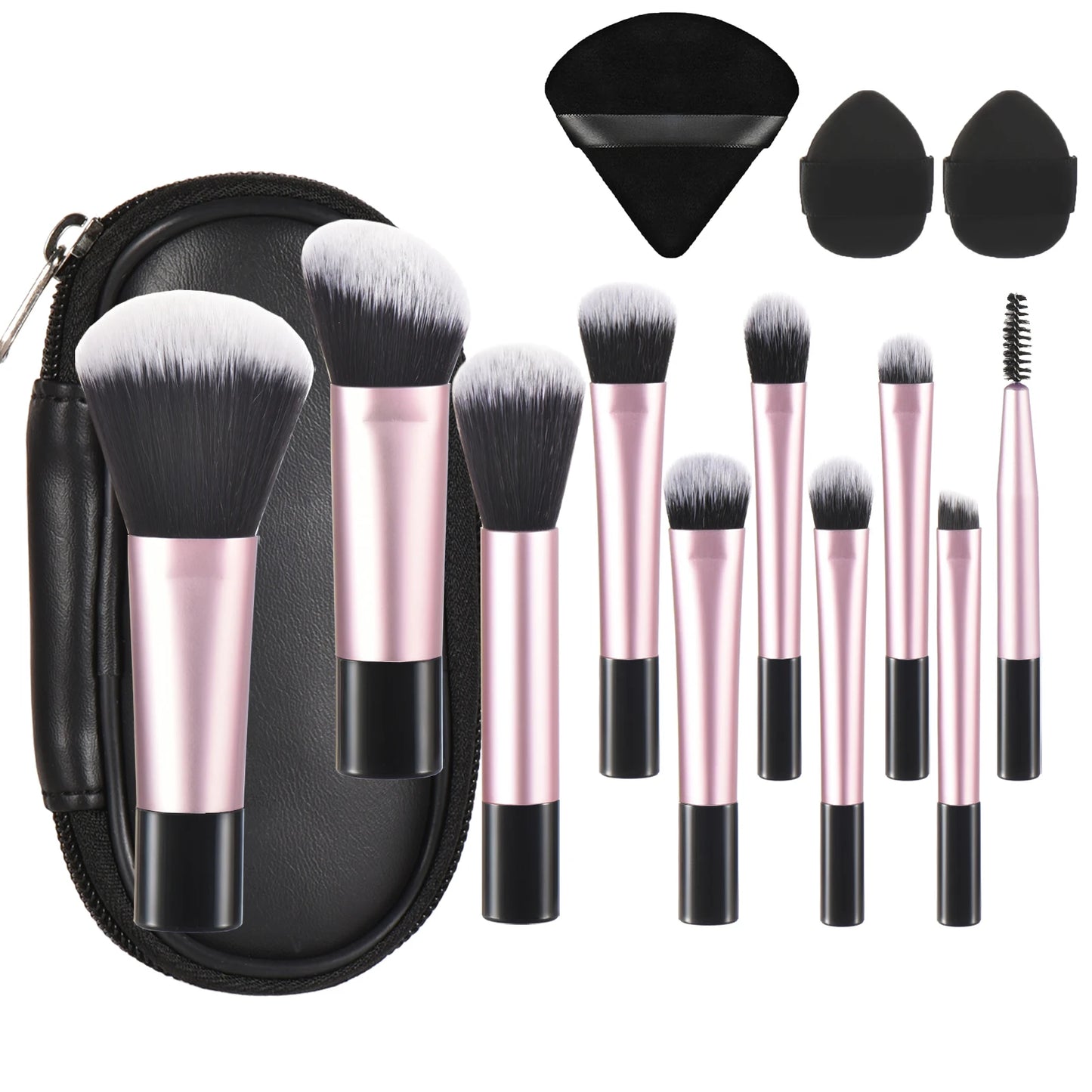 Mini Travel Makeup Brush and Puff Set