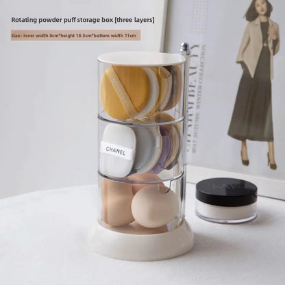 Rotating Dustproof Puff Storage Box