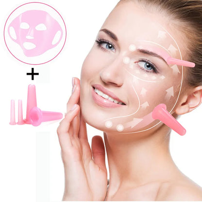 Silicone Vacuum Cupping and Face Mask Holder Massage Set