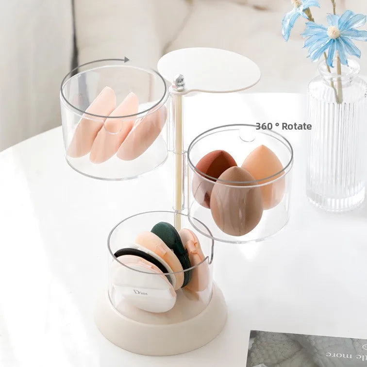 Rotating Dustproof Puff Storage Box