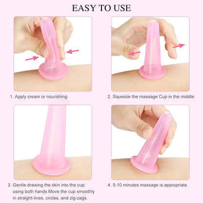 Silicone Vacuum Cupping and Face Mask Holder Massage Set