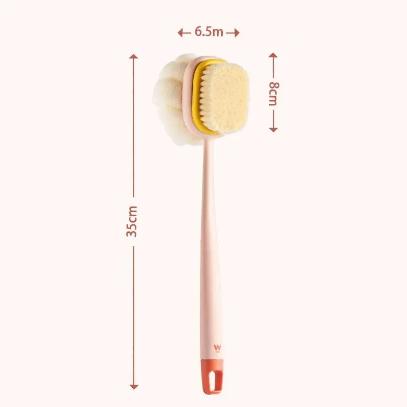 Long-Handle Loofah Back Scrubber Brush