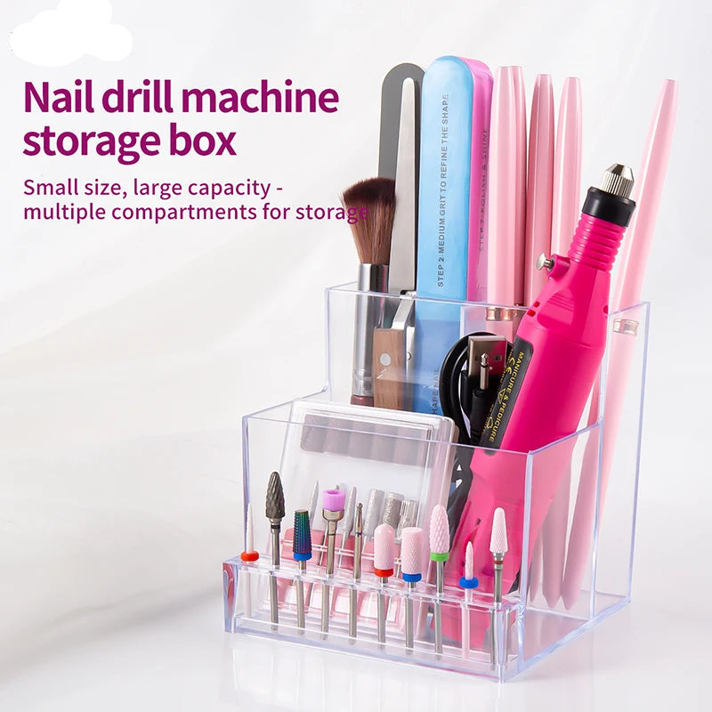 Translucent Acrylic Nail Drill Bit Organizer