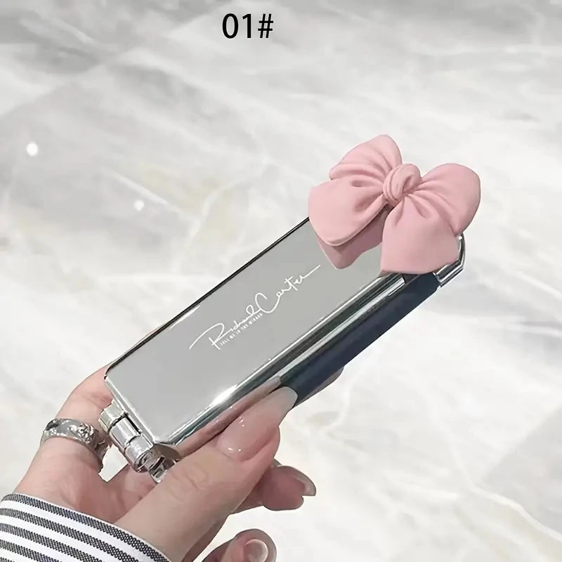 Folding Mini Pocket Hair Comb with Mirror Portable Styling Brush
