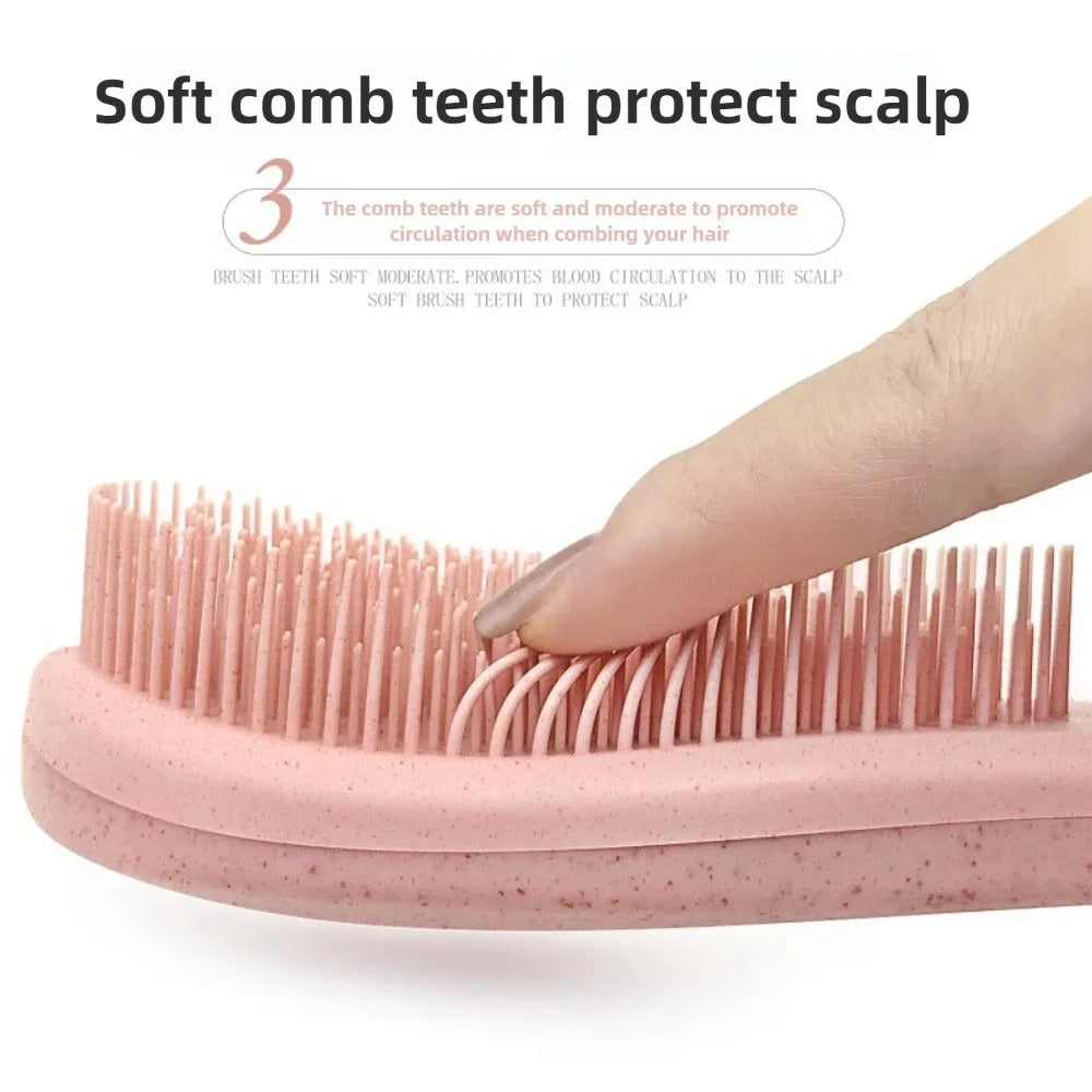 Wheat Straw Anti-Static Scalp Massage Detangling Hair Styling Brush