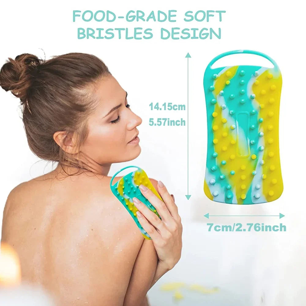 Double-Sided Silicone Shower &amp; Scalp Brush